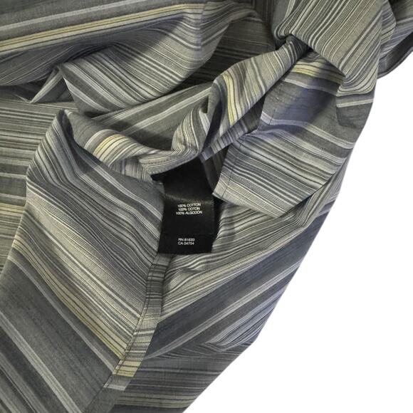 Kenneth Cole New York Collared Dress Shirt Blue Gray Stripes XXL - Picture 3 of 5